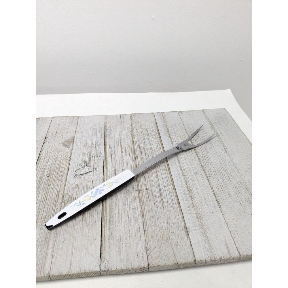 Veggies Handle #2 Stainless Steel Wide Meat Fork 12" USA Fruit Vintage